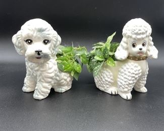 PAIR OF POODLE PLANTERS