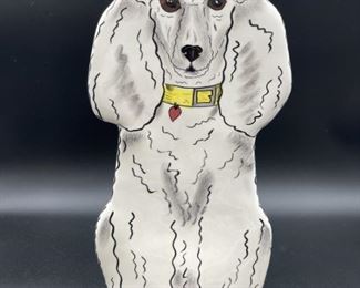 TALL HANDPAINTED DOG VASE BY NINA