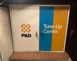 Rare P&D “Tune-Up Center” metal cabinet with key!