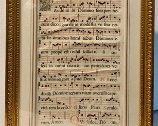 Medieval Illuminated Manuscript/Chang "Domenic Tertia" - Framed - Two Sided
