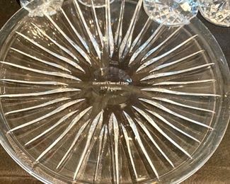 Vintage Harvard Crystal Platter