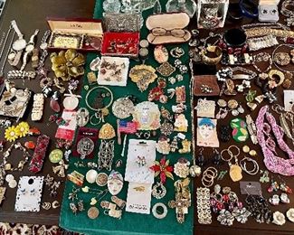 Lots of jewelry! Not all pictured! Watches, bracelets, clip earrings, earrings, pins, necklaces, bracelets etc. Lots of vintage  and  more!!