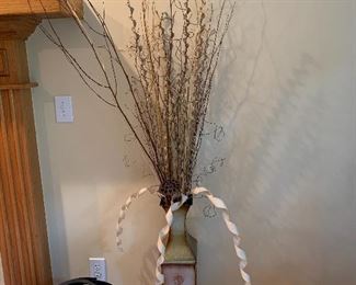 	#7	Large decorative vase with floral arrangement 75"H	 $35.00 	