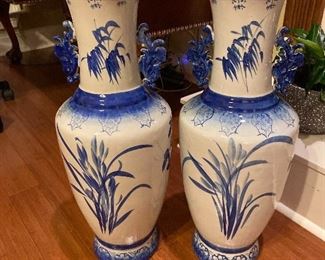 Pair of large oriental vases in perfect condition. $75 for the pair