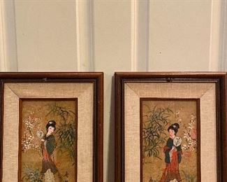 Lovely Oriental Hand painted on board, signed. No COA