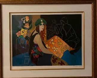 Tarkay “The Look of Love” 2008
Serigraph in color on wove paper. Numbered and Signed in pencil $750