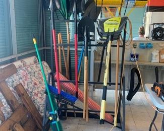 New Old Stock yard tools & rack