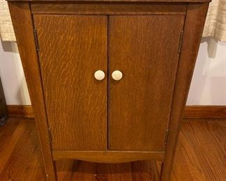 Tiger Oak Record Album Cabinet