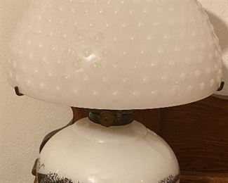 Hobnail Milk Glass Lamp