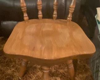 Set of 4 Solid Wood Swivel Chairs