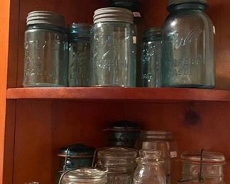Blue Ball Jars w/ Zinc Lids, Mini Farm Fresh Milk Bottle