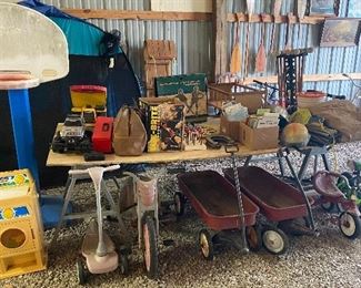 Toys, wagons, bikes