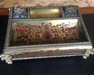 Antique Boulle Inkwell 