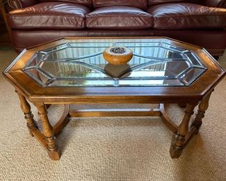 leaded glass coffee table