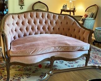 French velvet settee