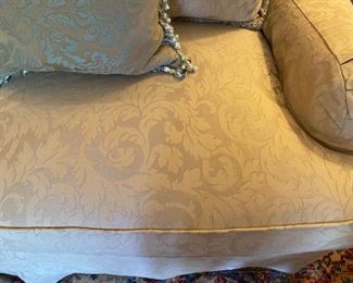 Councill damask sofa                                                                               80"long x 35 1/2"h x 41"d