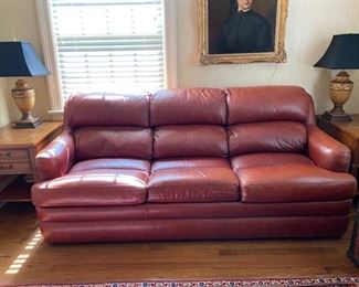 Leather sleeper sofa                                                                                     75" long x 36"h x 36"d