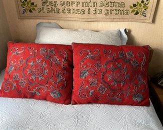 Swedish embroidered pillows