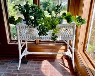 Vintage wicker plant stand