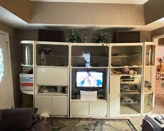 Great set of modular white shelving units! Mix and match to create different looks -- or use them in multiple spaces in a room or in your home! The full unit as pictures measures 78"h x 148"w
