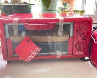Brand new red toaster oven