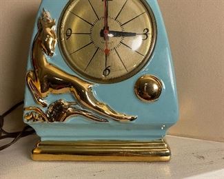 MCM mantle clock in gold/aqua