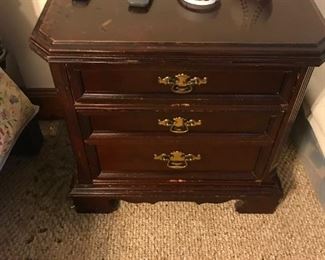 3 Drawer End Table - some cigarette burn damage $ 38.00