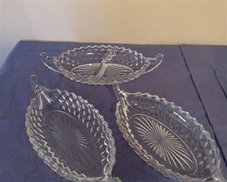 American Fostoria serving or relish dishes