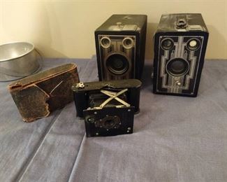 Antique Pocket Kodak Autographic Camera and Brownie Junior Camera