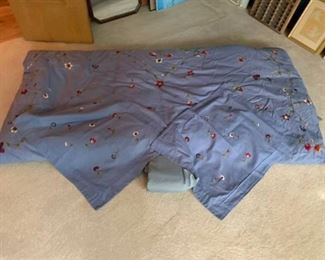 Queen sized down filled duvet cover with shams and bedskirt