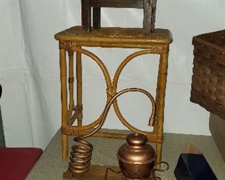 Small bamboo stand and stool