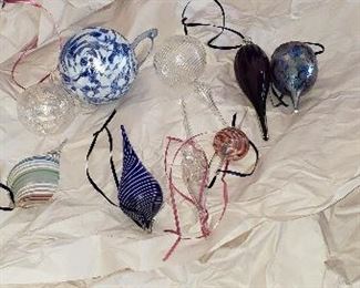 Blown glass ornaments (more to unwrap)