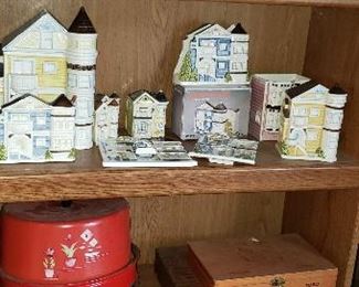 San Fransisco canisters and vintage cake plate
