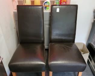 2 brown leather chairs $20 each 