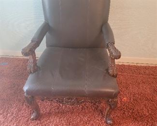 2 Arm Chairs brown leather $75 each. No rips or tears.