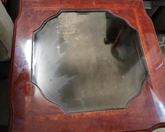 2 end tables with Smokey colored glass top $60 each