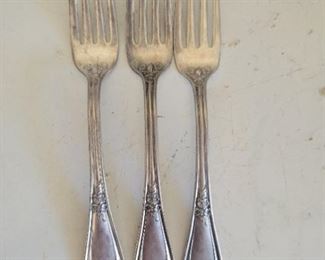 3 extra coin silver plate forks $6