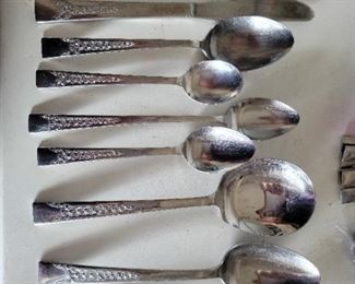 Japan stainless Dorzel cutlery set of 48 (8knives, 1 butter knife, 1 sugar spoon, 2 serving spoons, 1 serving fork, 4 dessert forks, 5 forks, 5 soup spoons, 13 spoons, 8 iced tea spoons) $30
