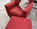 Burgundy Arm Chair and Ottoman $75