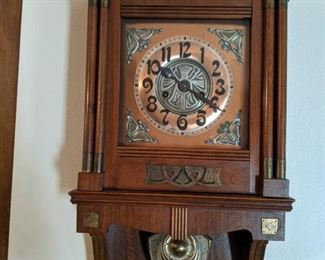 Arts & Crafts Period Clock 
By Paul Landenberg / Philip Lang Schramberg  H A C Junghans 