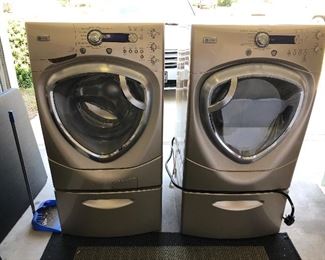 Very nice GE Profile Front loading Washer and Dryer.