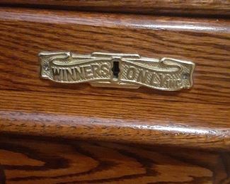 Detail, Petite Winners Only oak roll-top desk