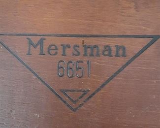 Detail, Mersman 6651 1940's mahogany oval "Lyre" side table