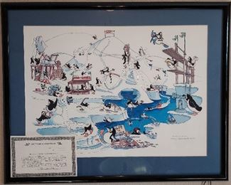 "The Penguin Resort" limited edition print by Robert Marble