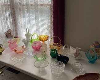 Various Fenton Glass and other Decorative Glass pieces
