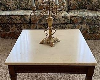 Marble-topped coffee table