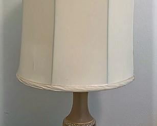 Vintage pink glass bottom lamp