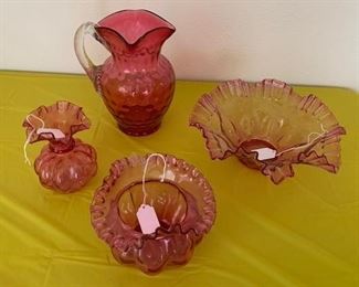 Fenton cranberry pieces