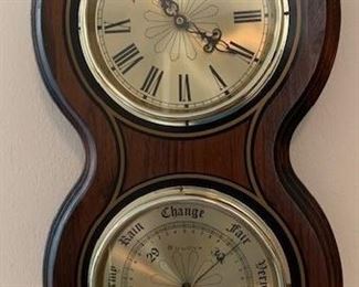 Bulova clock and barometer made in England