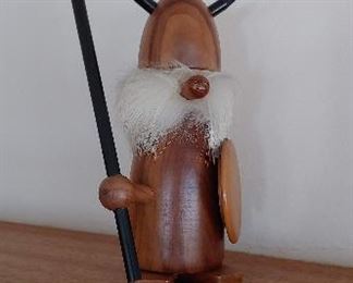 Mid century Scandinavian wooden Viking figurine